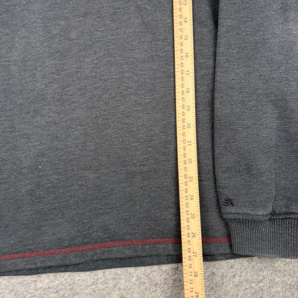 Arrow Quarter Zip Pullover Mens XXL Charcoal Gray Red Contrast Stitch Sweatshirt - Picture 6 of 9